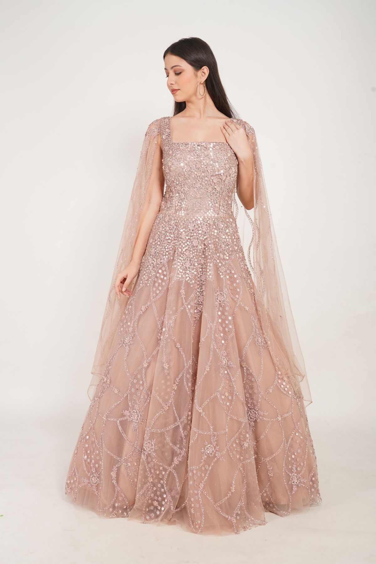 Champagne Sequin Gown - Champagne