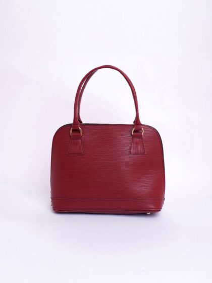 Dome Leather Handbag - Maroon