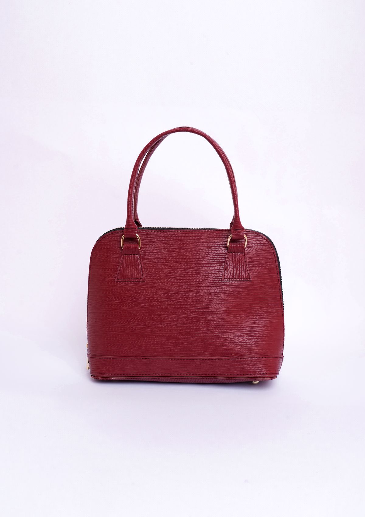 Dome Leather Handbag - Maroon