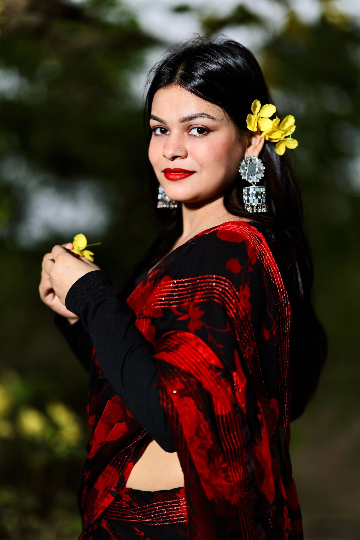 Rangoli Georgette Saree - Red